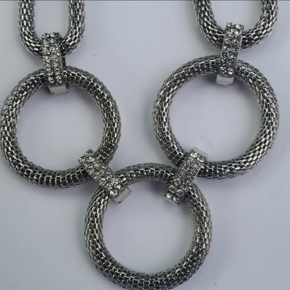 Women's New York & Company Silver 3 Ring Statement Necklace - Picture 4 of 12